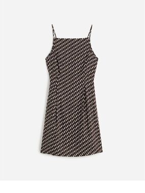 Madewell High-Neck Mini Dress in Dot soft charcoal size 6
